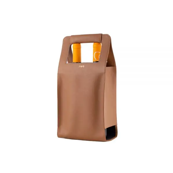 Porta Vinho Bernardo Saffiano Caramelo 2 Garrafa - Imagem 2