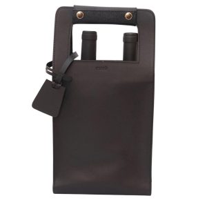 Porta Vinho Bernardo Saffiano Preto 2 Garrafa