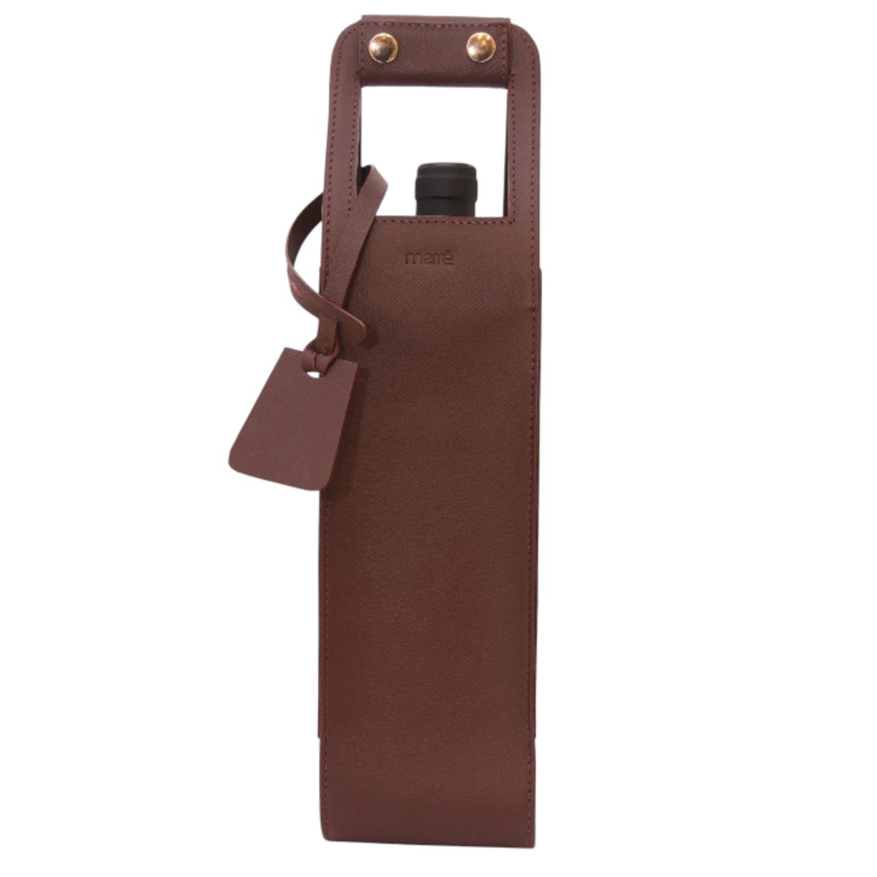 Porta Vinho Bernardo Saffiano Bordô 1 Garrafa