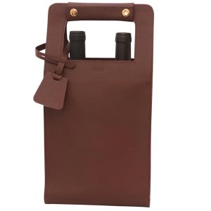 Porta Vinho Bernardo Saffiano Bordô 2 Garrafa