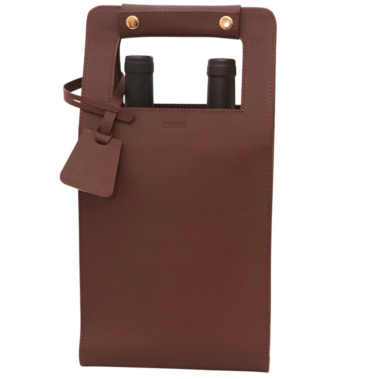 Porta Vinho Bernardo Saffiano Bordô 2 Garrafa