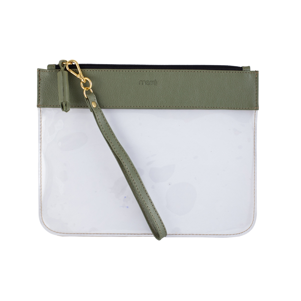 Necessaire Alice G Transparente Bolonha Sálvia