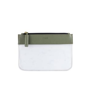 Necessaire Alice M Transparente Bolonha Sálvia